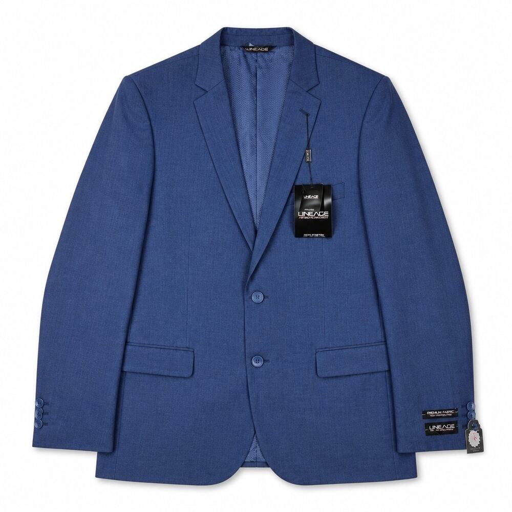 NWT Lineage Signature Collection Suit Jacket Blazer Mens 46R Blue Andrew Coat
